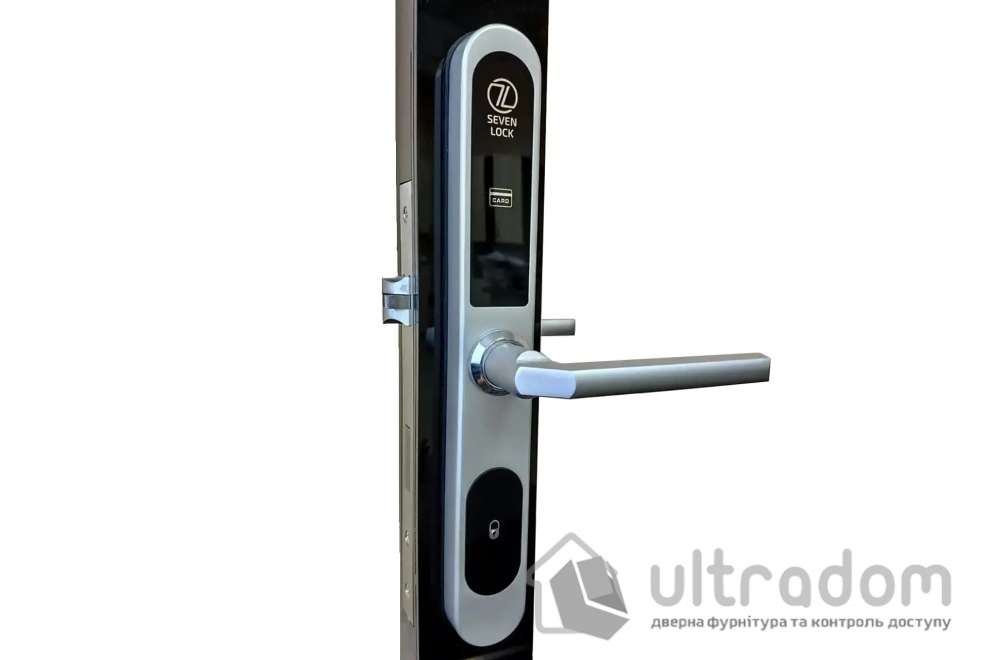 Электронный RFID замок для гостиниц, отелей и хостелов SEVEN LOCK SL-7737S ID EM silver