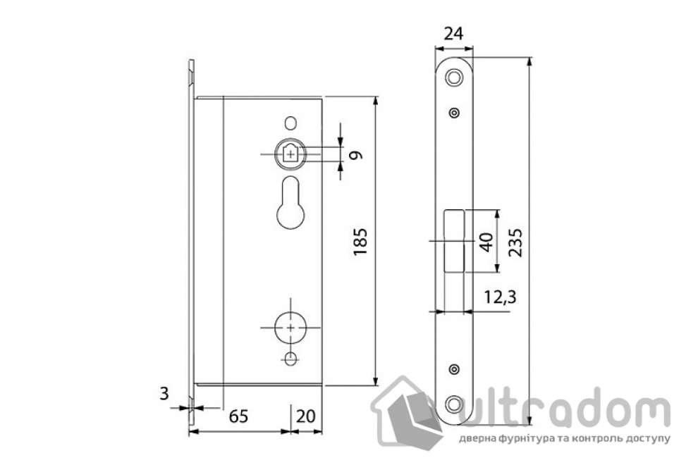 Механизм замка антипаника TESA CF320SR9Z (BS65мм) для пассивной створки