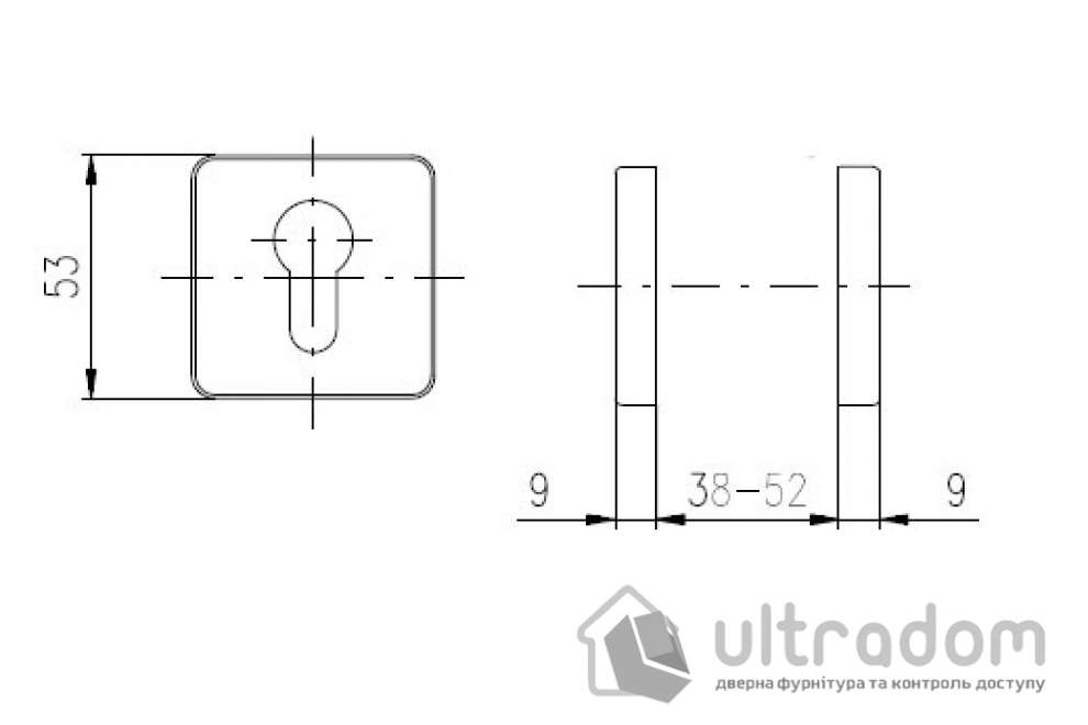 Накладка ROSTEX DESIGN H53 PZ SQUARE, антрацит