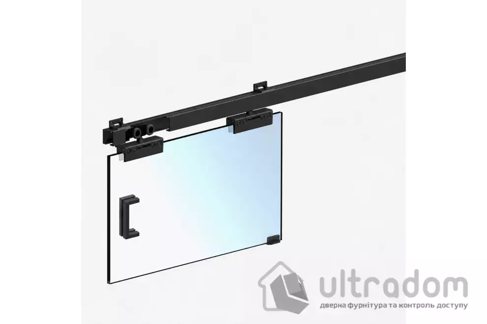 Valcomp Herkules Glass Комплект раздвижной системы для стеклянной двери до 100 кг, чёрный