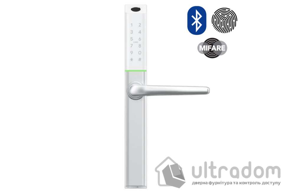 Умный дверной биометрический замок SEVEN LOCK SL-7763BF white