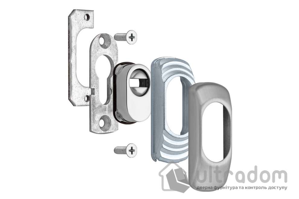 Протектор защитный DISEC GUARD SG15 OVAL для профильных дверей, нержавеющая сталь