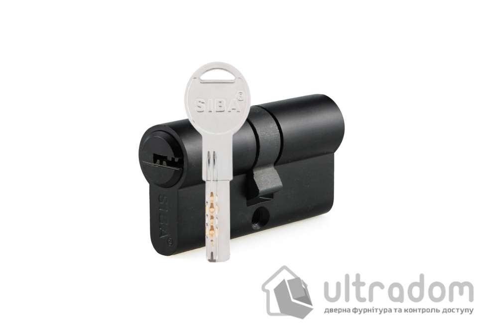 Цилиндр дверной SIBA ключ-ключ 60 мм (30х30) чёрный матовый (25.10.25-BМBZ)