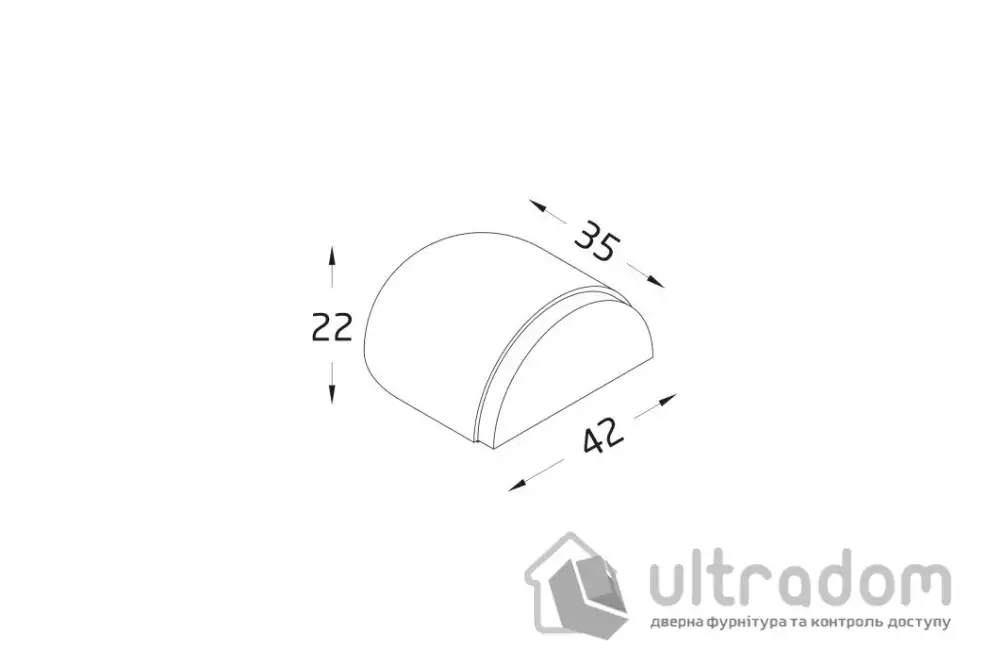 Ограничитель дверной напольный AMIG мод.409 - Ø40 x 25 mm на самоклейке