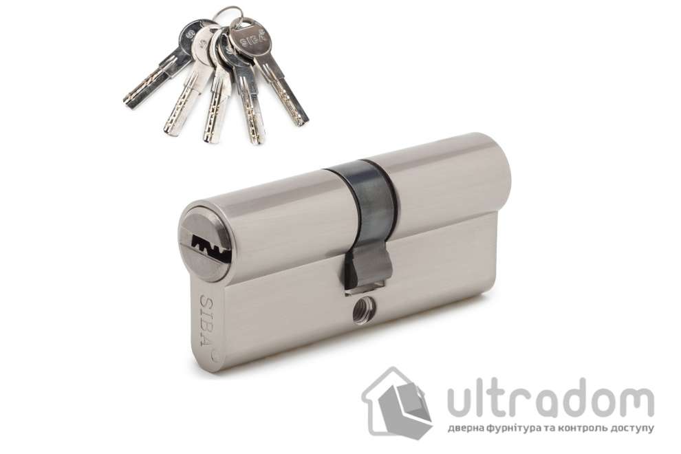 Цилиндр дверной SIBA ключ-ключ 60 мм матовый никель