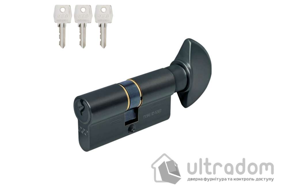 Цилиндр замка AGB SCUDO 600 70 мм (40х30Т), ключ-тумблер, чёрный (C6AL.84.25.35)