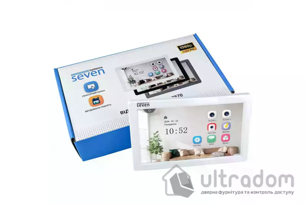 Видеодомофон 7 дюймов SEVEN DP-7570 FHD IPS white