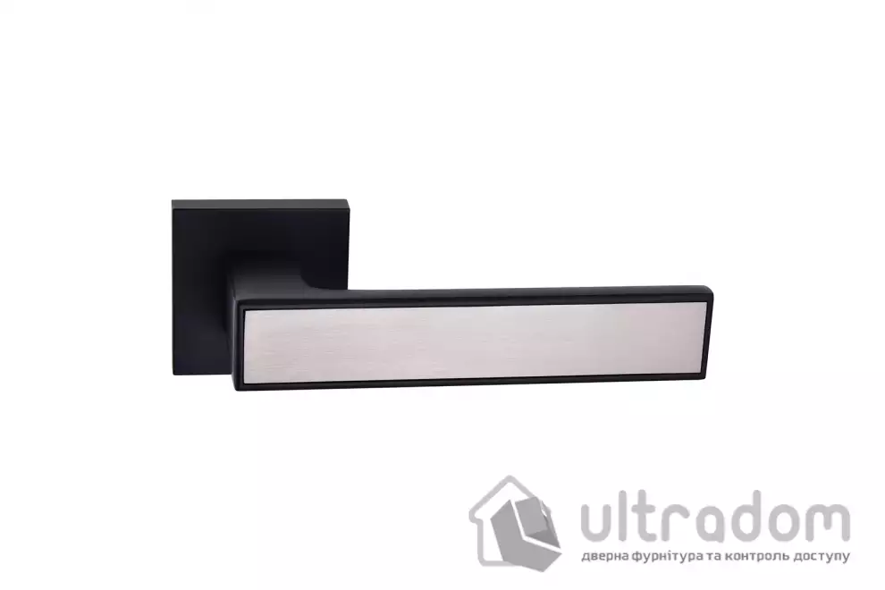 Дверная ручка ORO & ORO OMBRA чёрная,/вставка матовый никель