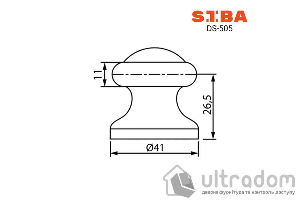 Дверной стопор SIBA DS 505 полированный хром (SB-DS 505 CP)