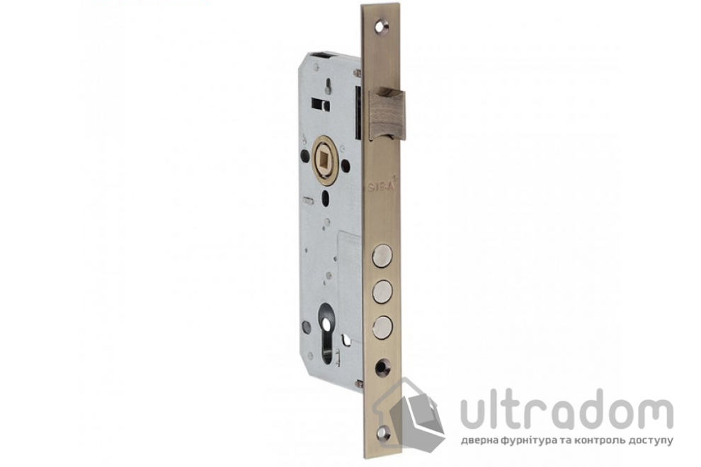 Комплект врезного замка с ручками SIBA Osimo 85 мм з цилиндром, античная бронза (Z0938080+101523MRAB+68B)