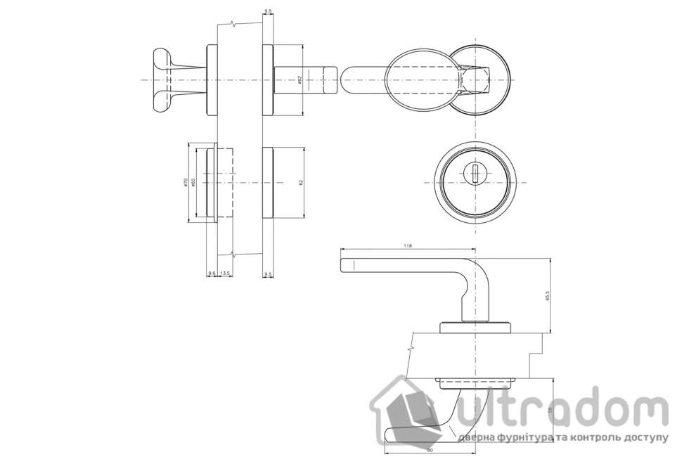 Фурнитура защитная ROSTEX ROTONDUM R/S mov-mov нержавеющая сталь