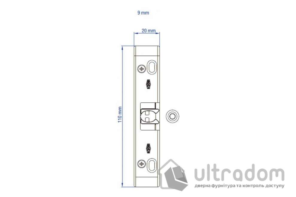 Защёлка балконная Vorne 11*2 см, система - 9 мм