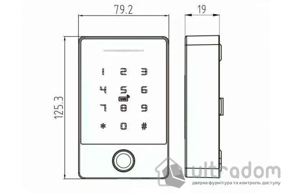 Биометрический контроллер доступа Bluetooth с клавиатурой PES KeyPad