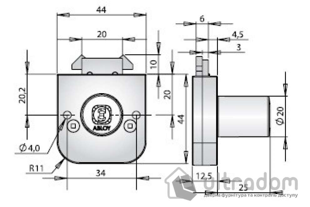 Врезной замок повышенной надежности для офисной мебели ABLOY OF235
