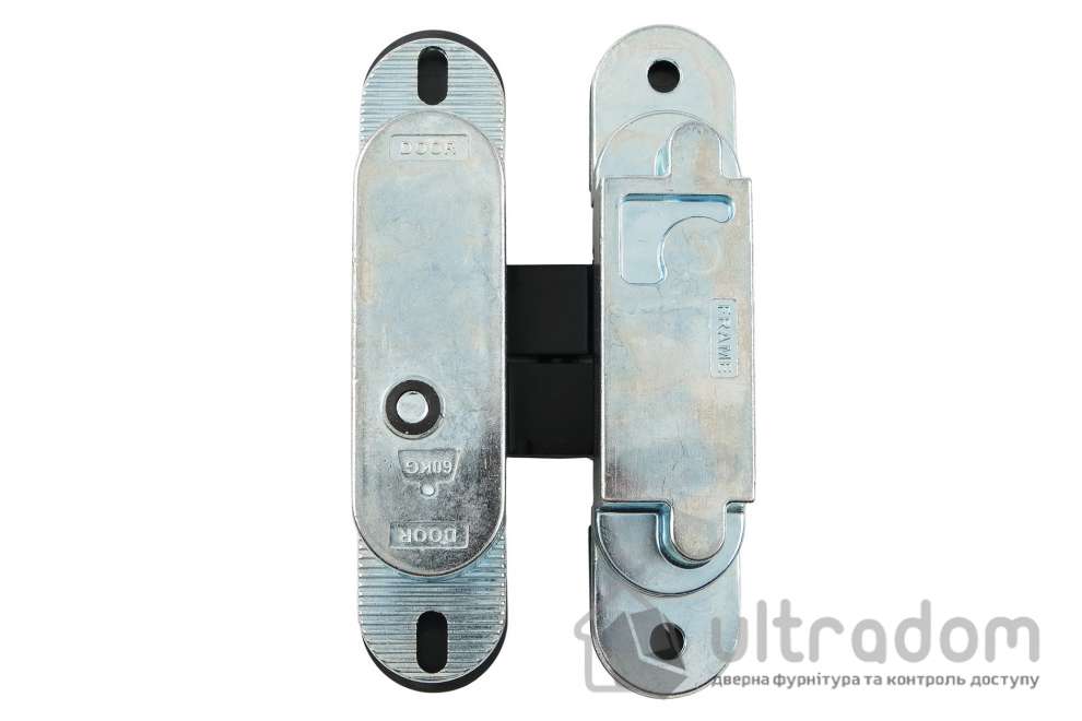 Скрытая петля Profitlock PL160 3D – 24×110 мм, для дверей 60 кг, чёрная матовая (PL160.BL)