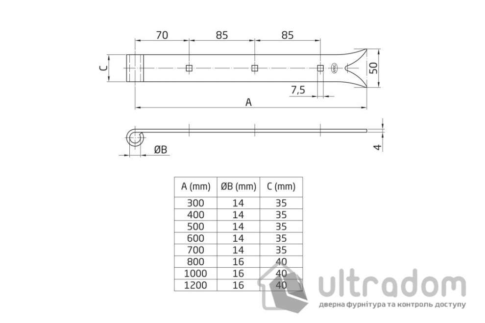 Декоративная дверная петля AMIG мод.4200