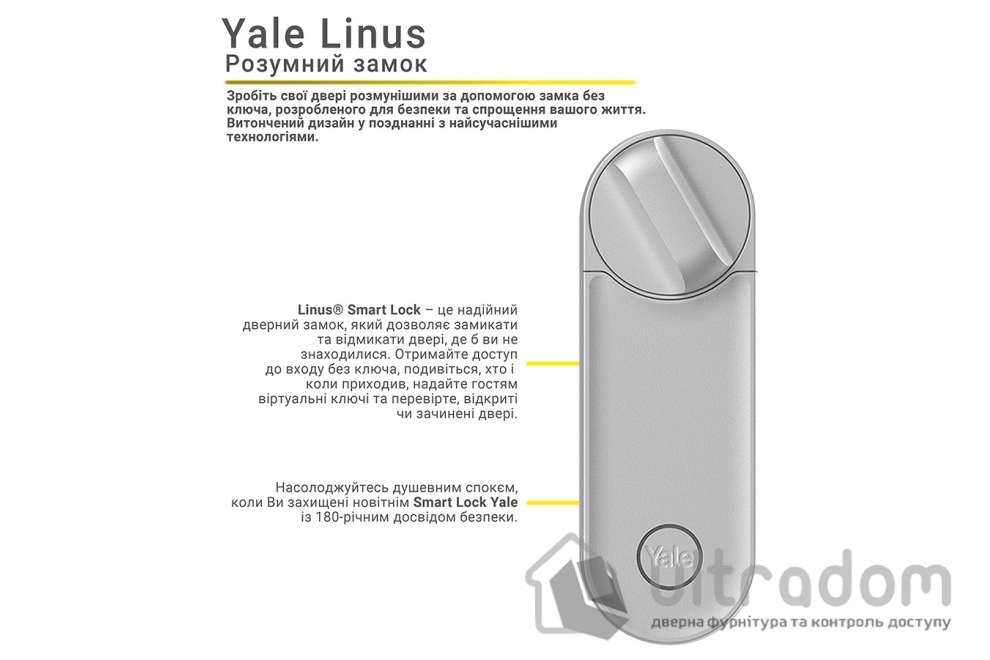 Электронный контроллер YALE LINUS L2 к цилиндру, серебристый