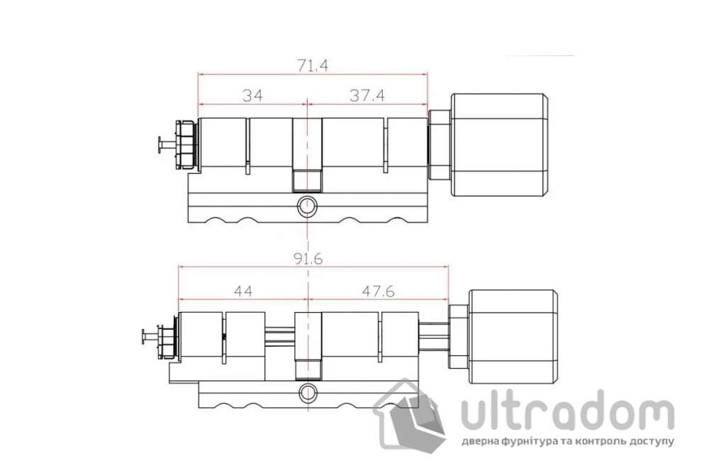 Умный биометрический замок (цилиндр) SEVEN LOCK SL-7774BF (100-150мм) silver