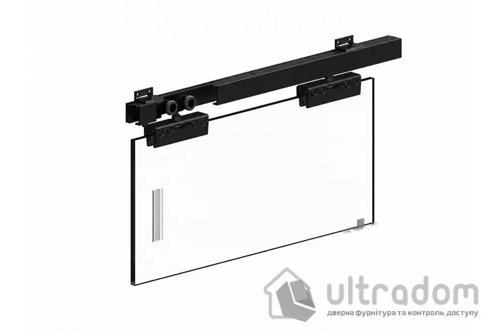 Valcomp Herkules Glass Комплект раздвижной системы для стеклянной двери до 100 кг, чёрный (213-371)