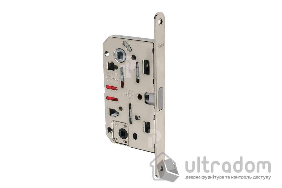 Врезной магнитный замок WC AGB Mediana Polaris XT, 96/50 мм, никель блестящий