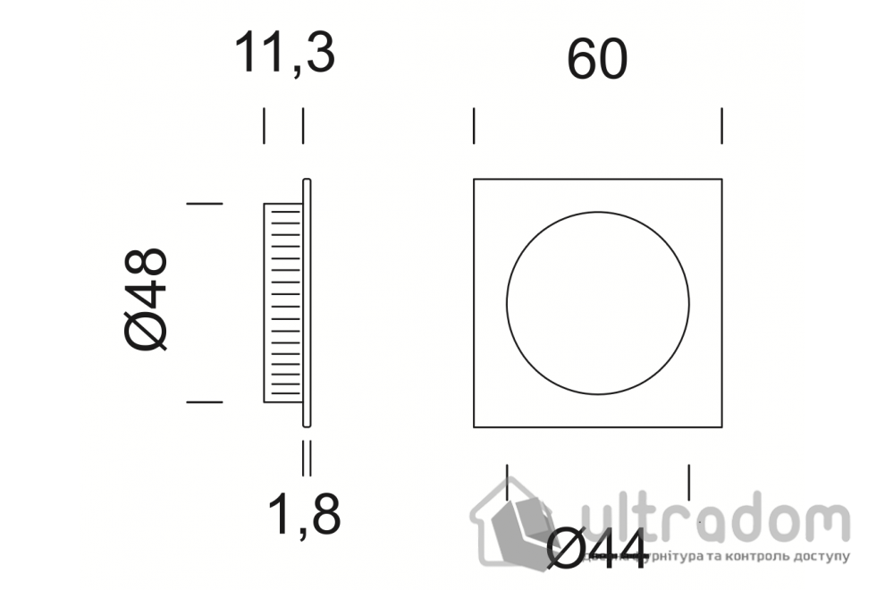 Ручка - ракушка для раздвижных дверей DND by Martinelli Ginko Quadra, матовый хром