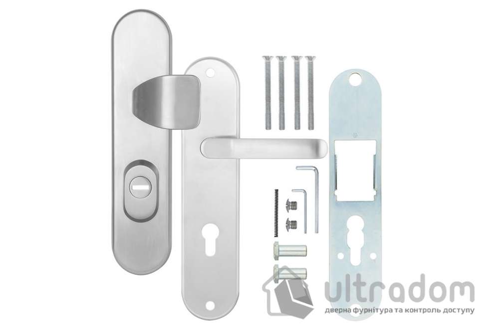 Дверная ручка на планке ROSTEX UNIVERSAL PLUS R ручка-кноб 85 мм нерж.сталь матовая