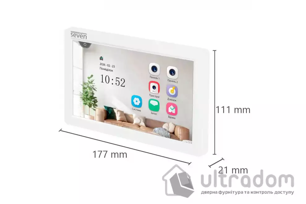 Видеодомофон 7 дюймов SEVEN DP-7570 FHD IPS white