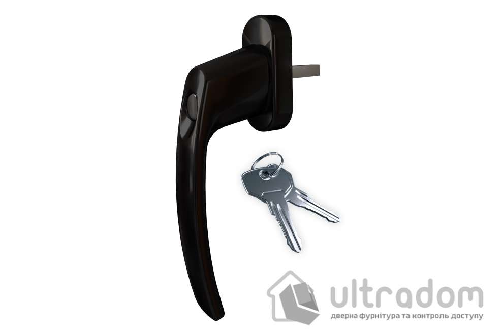 Ручка оконная с замком ASTEX Venera WH 108, чёрная (WH108-RAL9005)