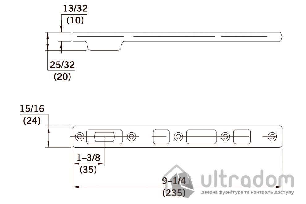 Нижняя опорная планка Dorma 7421 стандартная