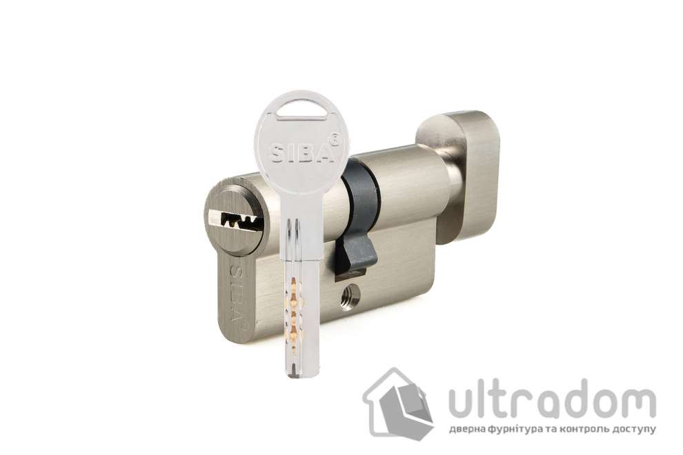 Цилиндр дверной SIBA ключ-вороток 70 мм (35х35Т) матовый никель (30.10.30/BTSZ)