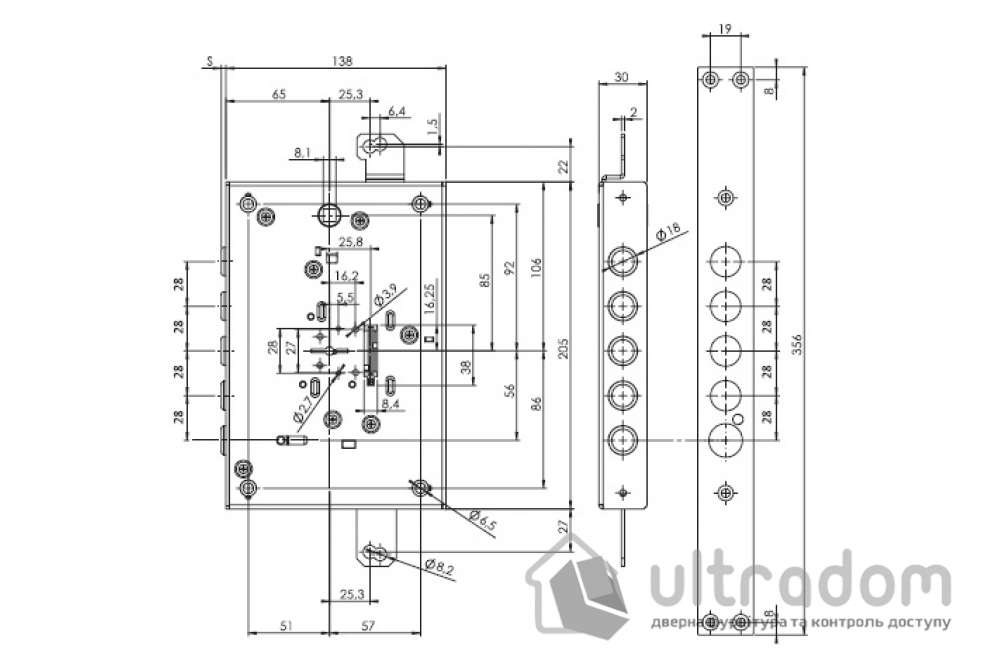 Замок врезной сувальдный MUL-T-LOCK Matrix DFMA0328M