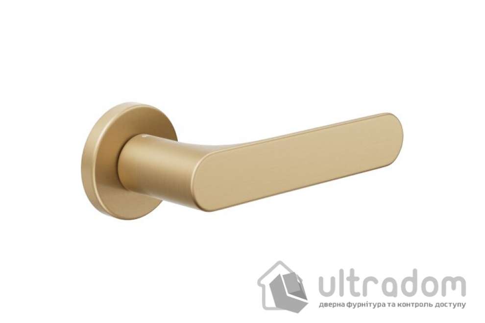 Дверная ручка DND by Martinelli SPOT на круглой розетке VIS матовое золото