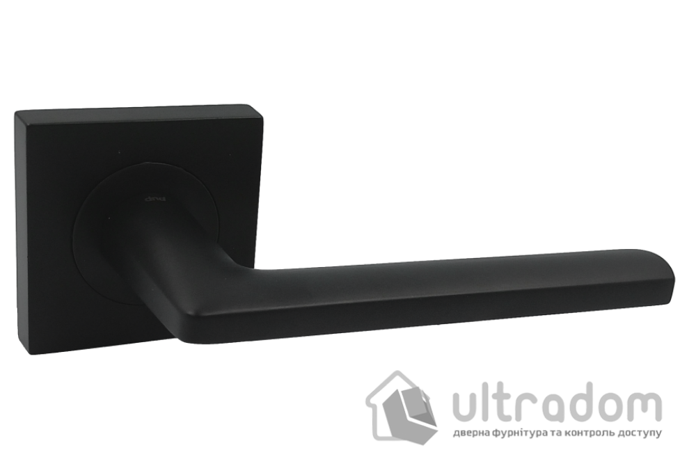 Дверная ручка DND by Martinelli LUCE P 02 на квадратной розетке 55 мм, чёрная