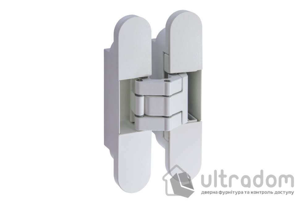 Скрытая петля AXOR для межкомнатных дверей 24х120 мм белая с колпачками (D5004-00-N01)