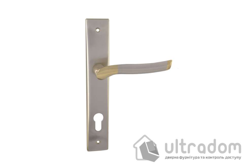 Дверная ручка на планке под ключ (85-62 мм) SIBA Verona мат.никель-альбифрин