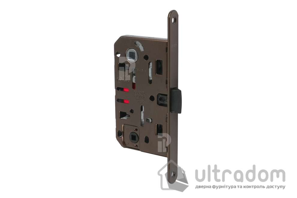 Врезной межкомнатный замок WC AGB Mediana Evolution, 96/50 мм, бронза коричневая (B01102.50.22)