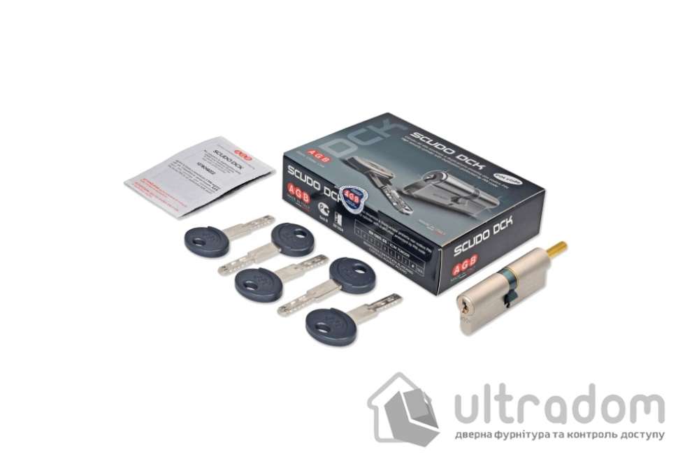 Цилиндр AGB SCUDO DCK 80 мм (35/45SТ) ключ/шток матовый никель (C.12416.40.30)