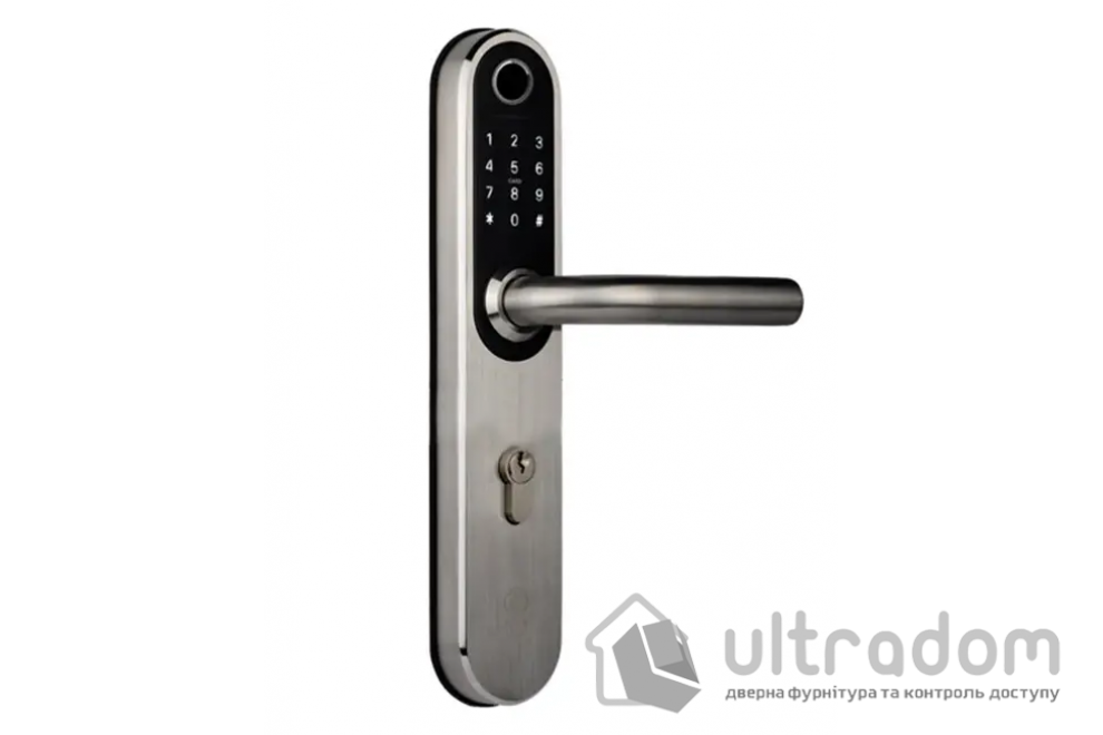 Умный дверной биометрический замок SEVEN LOCK SL-7768BF (85мм) silver (без врезной части)