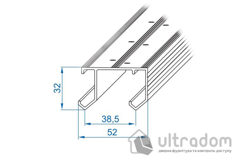 Направляющая рельса Valcomp Horus для  шкафа - купе 2400 мм (214-143)