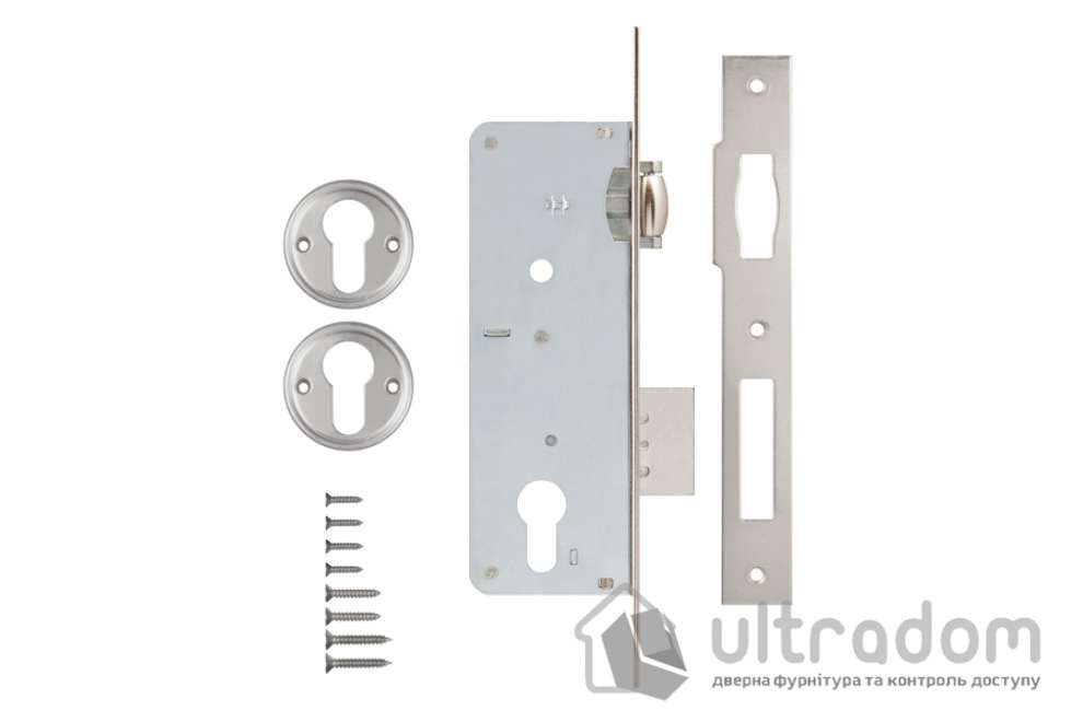 Замок врезной с регулируемым роликом KALE 154 В=40мм, никель (154-40-NP)