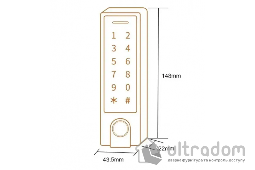 Биометрический контроллер доступа Bluetooth с клавиатурой SEVEN CR-7477BF MIFARE
