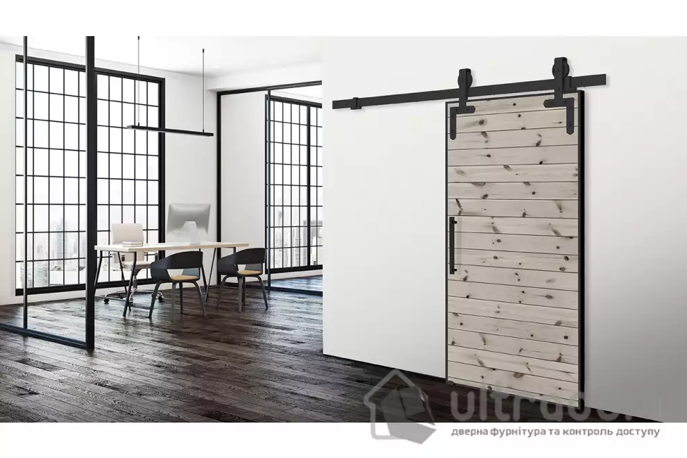 Комплект розсувної системи Mantion IDUN Roc Design у стилі LOFT, чорний матовий (219-251) купити в Києві