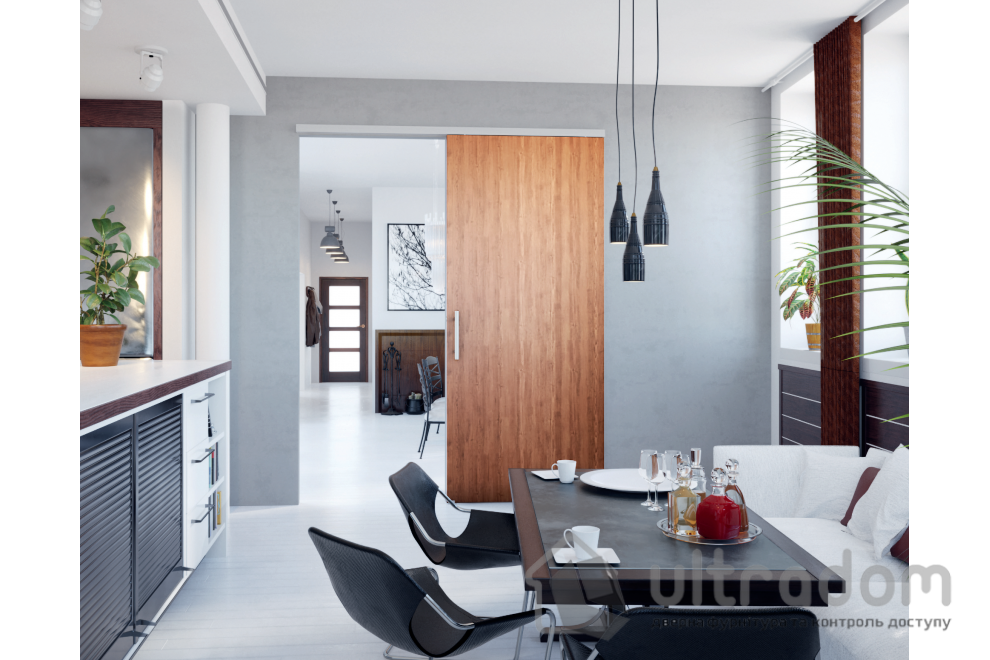 Комплект раздвижной системы Mantion SAF-SLIM для дверей до 1030 мм/80 кг, шлифованный алюминий (SAF-S82D/195)