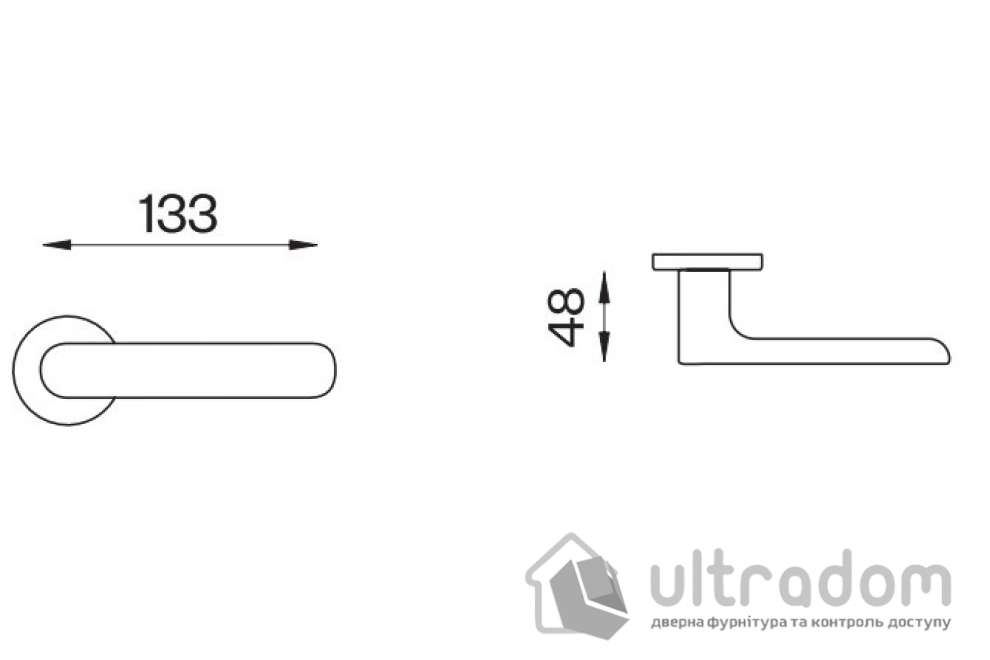 Дверная ручка DND by Martinelli SPOT на круглой розетке VIS матовое золото
