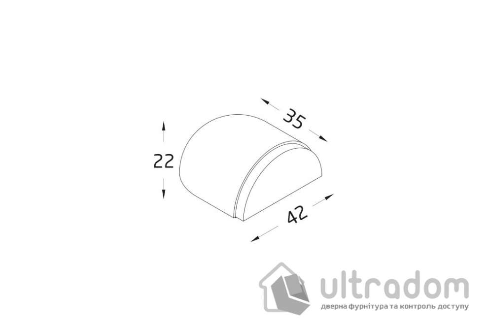 Ограничитель дверной напольный AMIG мод.409 - Ø40 x 25 mm на самоклейке