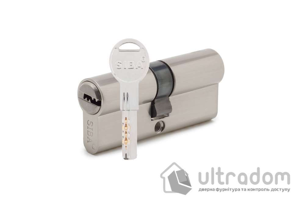 Цилиндр дверной SIBA ключ-ключ 60 мм матовый никель