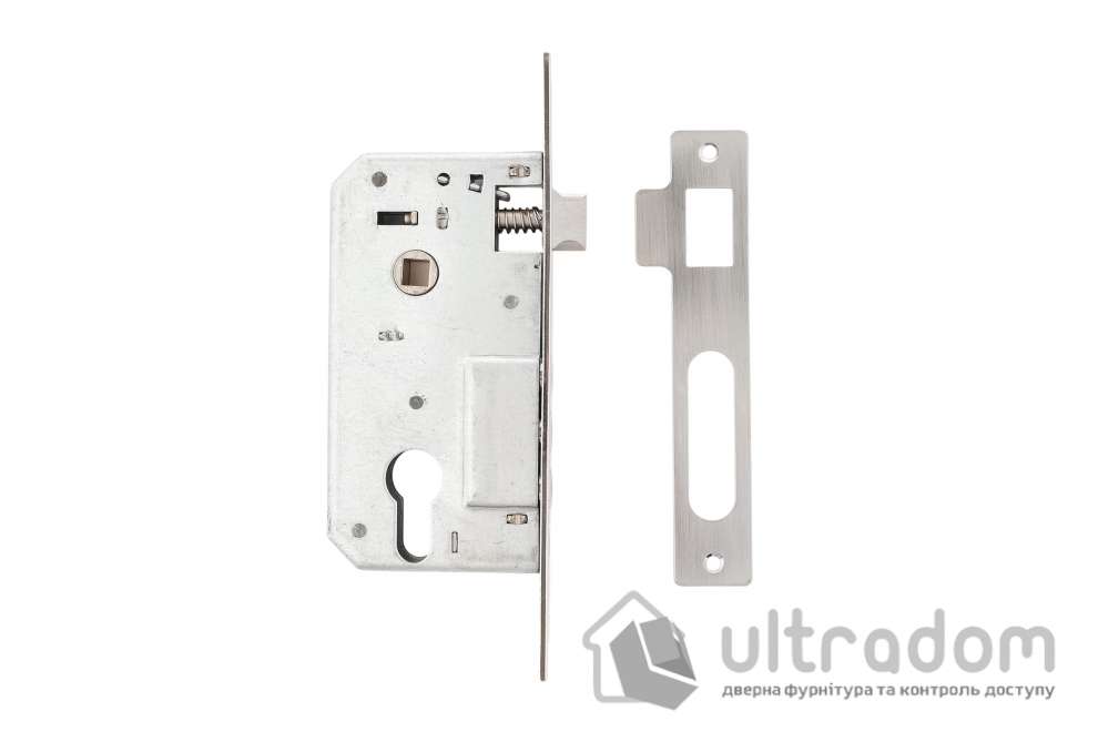 Комплект врезного замка с ручками SIBA Osimo 62 мм з цилиндром, матовый никель/тёмное золото (Z09-3K2290+10038SN+62С)