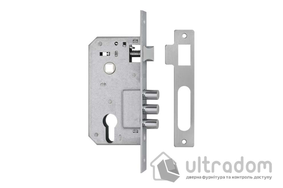 Комплект врезного замка с ручками SIBA Osimo 62 мм з цилиндром, матовый хром/хром (Z09-3K0705+10038СР+62СКА)