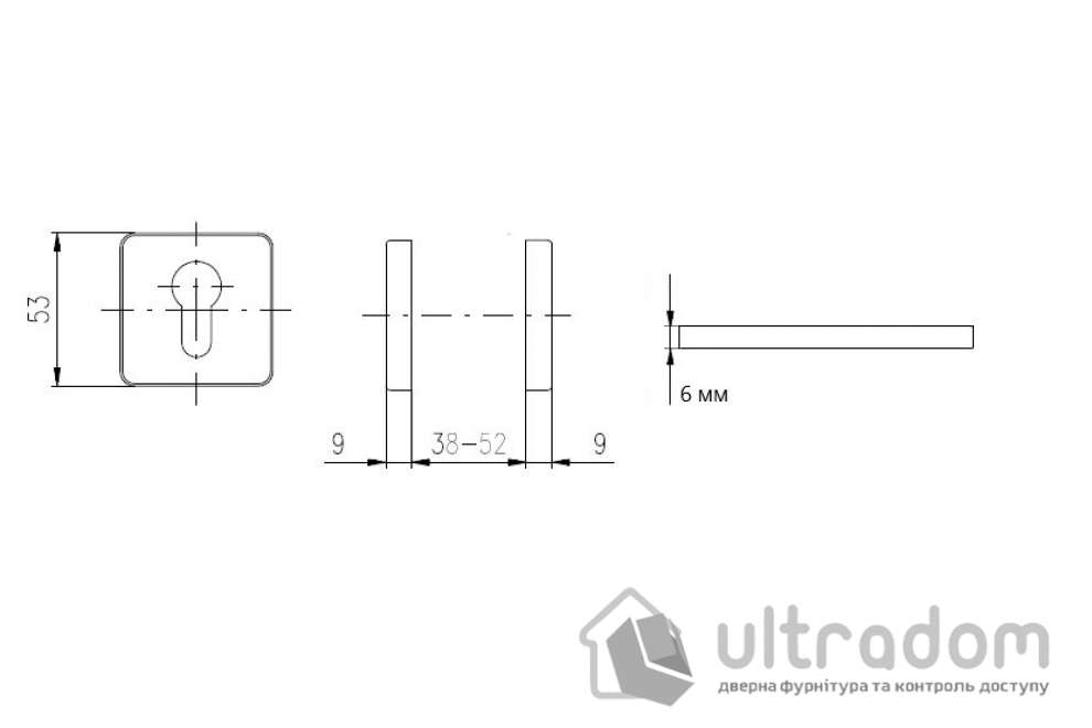 Накладка ROSTEX DESIGN H53 WC SQUARE, антрацит