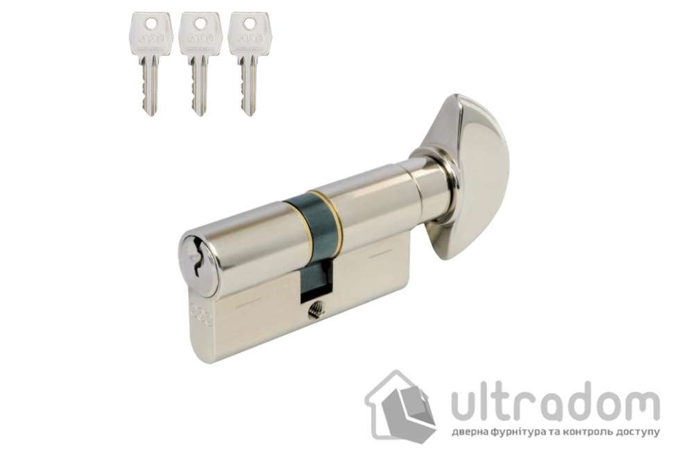 Цилиндр замка AGB SCUDO 600 80 мм (40х40Т), ключ-тумблер, матовый никель (C620.16.35.35)